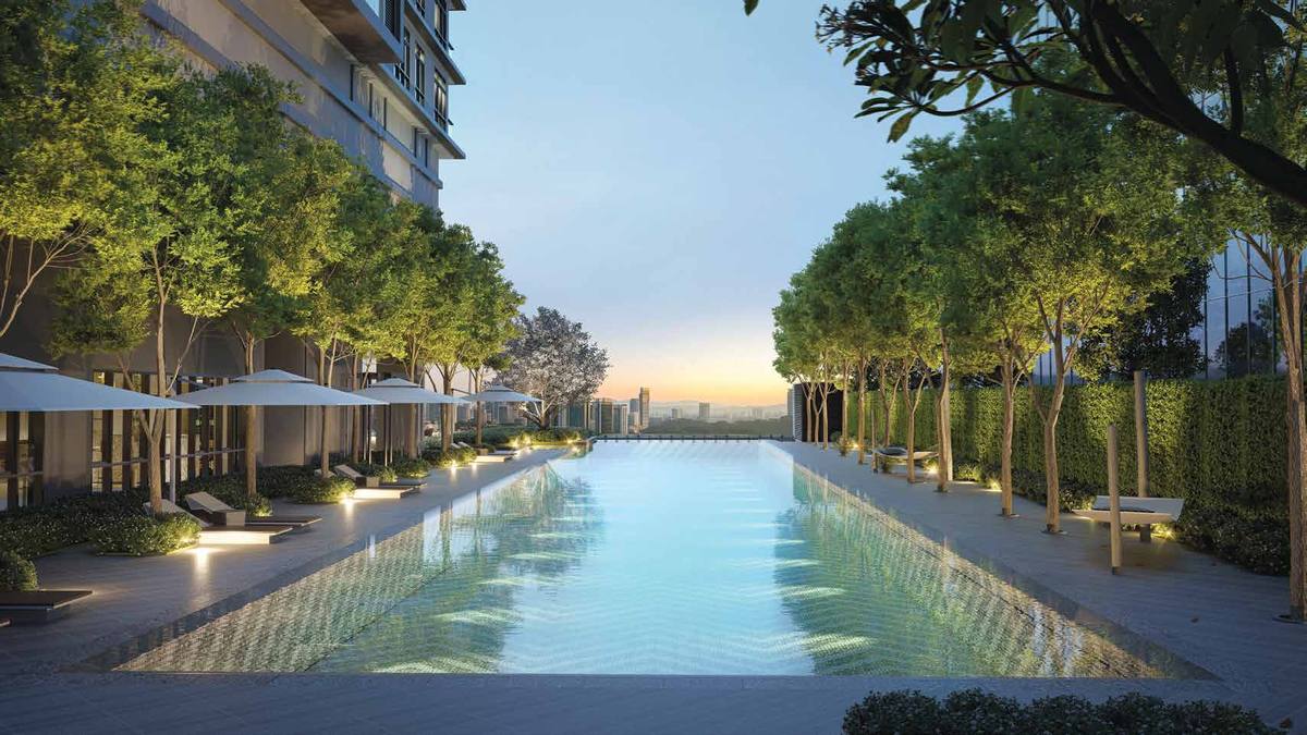 Khaya Residence 50-metre infinity lap pool on Level 8
