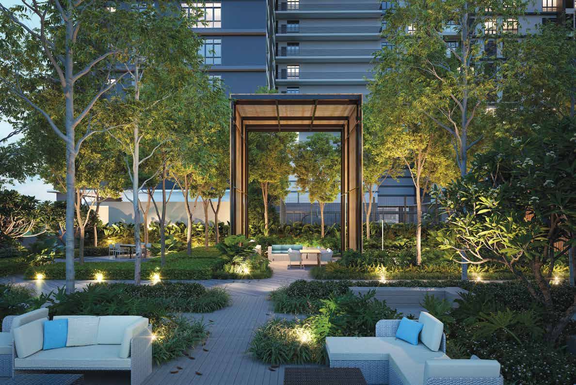 Khaya Residence Haven Pavilion garden at night
